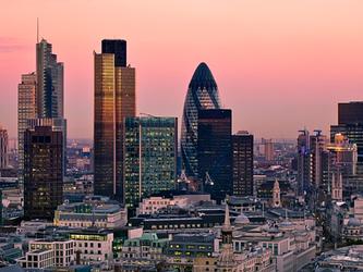 City of London at sunset
